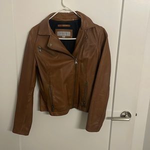 Marc New York brown leather motorcycle jacket sz. m